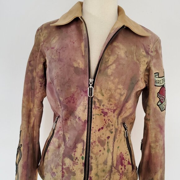 Harley-Davidson Jackets & Blazers - Harley suede Leather motorcycle jacket tan beige brown red gray green black 4 6